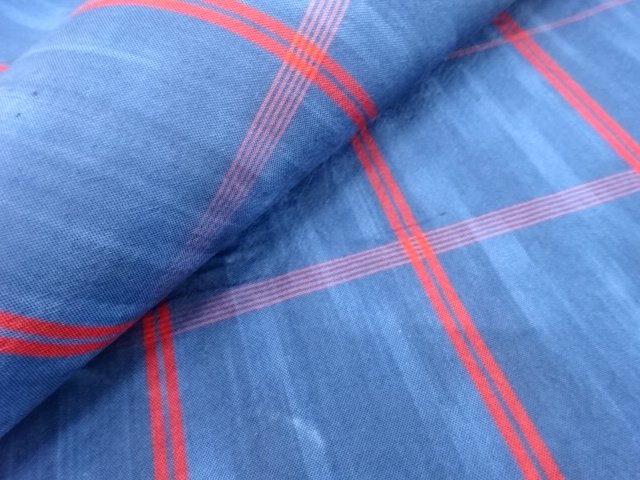  格子模様織り出し　開き名古屋帯（額縁仕立て）